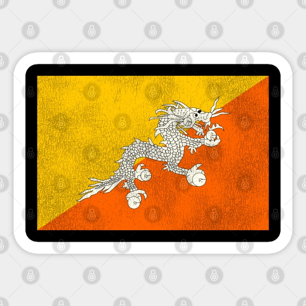 Bhutan Flag Sticker by darklordpug